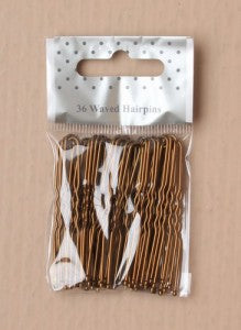 Hairpins - 36 brown enamel waved 50mm - Shopdance.co.uk