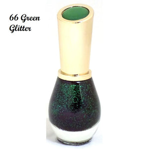 Saffron Nail Polish (No 66 Green Glitter)