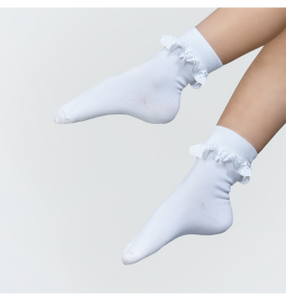 Girls White Frilly Socks by Silky Dance