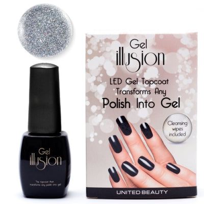 Gel Illusion Topcoat Silver Glitter 14ml by Star Nails - Shopdance.co.uk