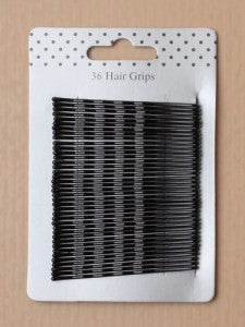 Card of 36 Hair Grips Black approx 55mm length - Shopdance.co.uk