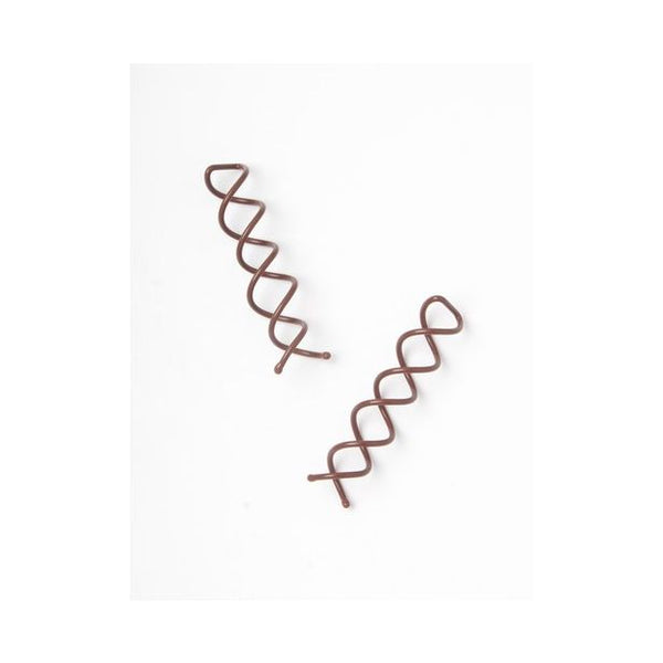 Pair of Brown twist in hair pins. 55mm