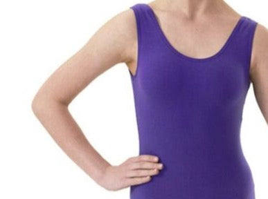 Girls Sleeveless Dance Leotard Cotton Lycra ISTD Exam Regulation Uniform Purple - Shopdance.co.uk