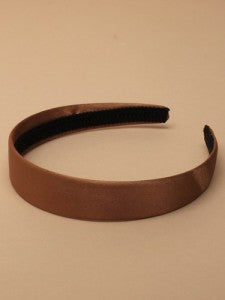 Aliceband. 2.5cm Wide Mid brown colour satin fabric - Shopdance.co.uk