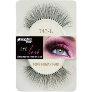 Amazing Shine Human Hair Eyelashes (747-L) BLACK - Shopdance.co.uk