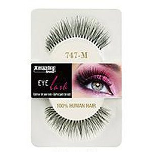 Amazing Shine Human Hair Eyelashes (747-M) BLACK - Shopdance.co.uk