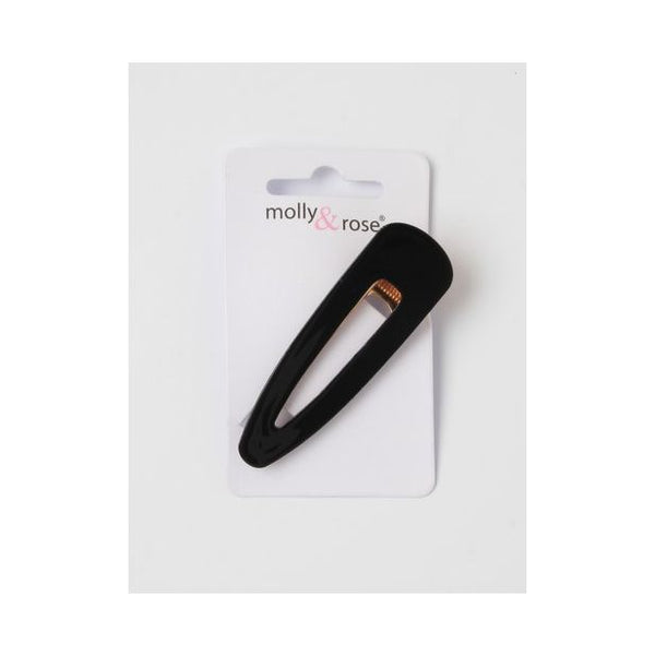 Black resin hair clip 7cm