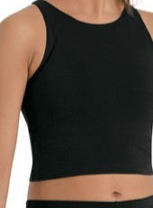 Girls Black Cotton Dance Vest Crop Top (Racerback) by Arabesque Dancewear CLEARANCE - Shopdance.co.uk