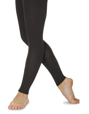 Roch Valley Footless Tights Leggings Cotton Lycra Black Dance Gym Fitness - Shopdance.co.uk