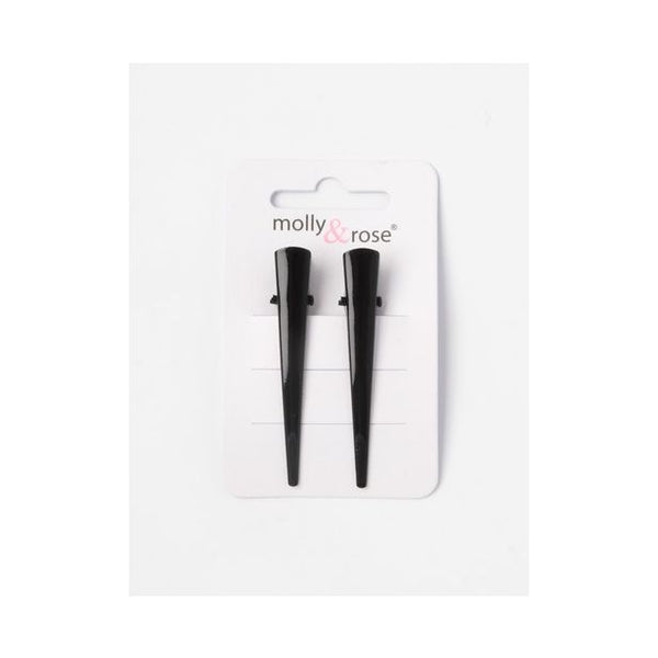 Pair of Black Hair metal Beak Clips  by Molly & Rose