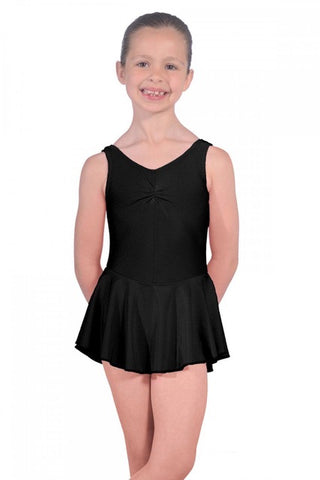 Roch Valley ISTDJ Girls Sleeveless Nylon Lycra Regulation Leotard Black with attached skirt - Shopdance.co.uk