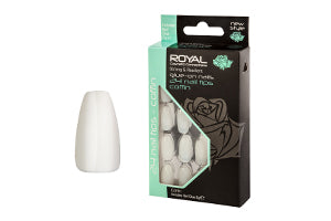 25 Glue on Natural Nails Coffin By Royal Cosmetics