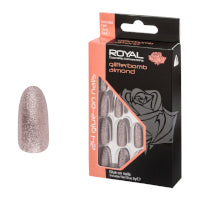 Royal 24 Glue-On Nail Tips - Glitter-Bomb Almond