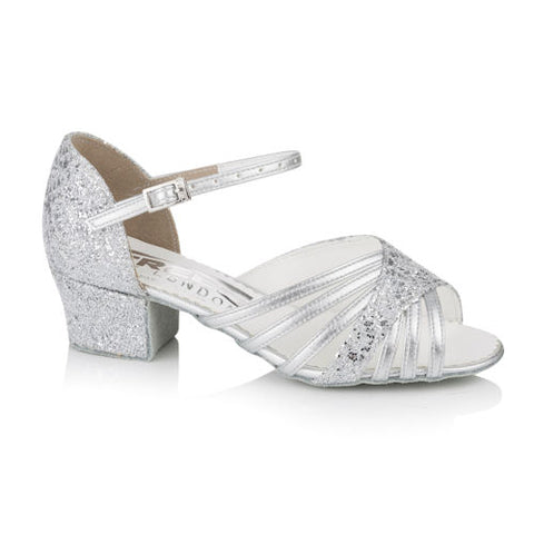 Girls Silver Sparkle Ballroom Shoes by Freed of London Code: SPARK2 - Shopdance.co.uk