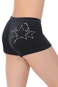 The Zone Black Velour GALAXY Hipster Gymnastic Shorts Z2000GAL - Shopdance.co.uk