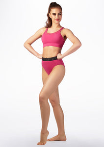 Ladies Pink Mesh Fitness Crop Top by Bloch Code: FT5007 CLEARANCE - Shopdance.co.uk