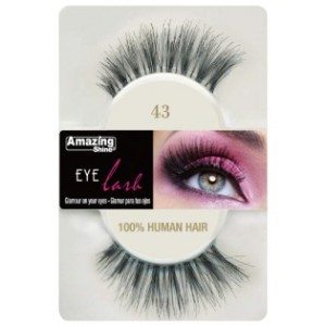 Amazing Shine Human Hair Eyelashes (43) BLACK - Shopdance.co.uk