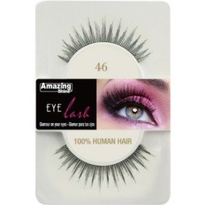 Amazing Shine Human Hair Eyelashes (46) BLACK - Shopdance.co.uk