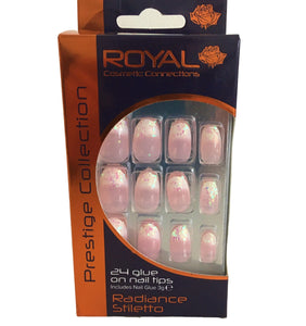 Glue on Nail Tips  Radiance Stiletto-Royal Prestige Collection