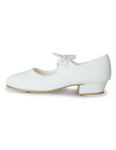White Canvas Tap Shoes (Low Heel Girls) by Roch Valley Dancewear Code: LHCW - Shopdance.co.uk