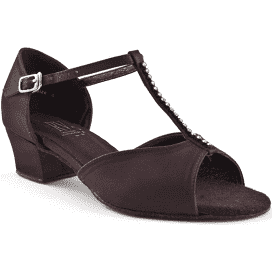 Ballroom Shoe Girls-Women's Black with Diamante T-Bar - 1/2" Heel Best Seller from Roch Valley Code JENNY - Shopdance.co.uk